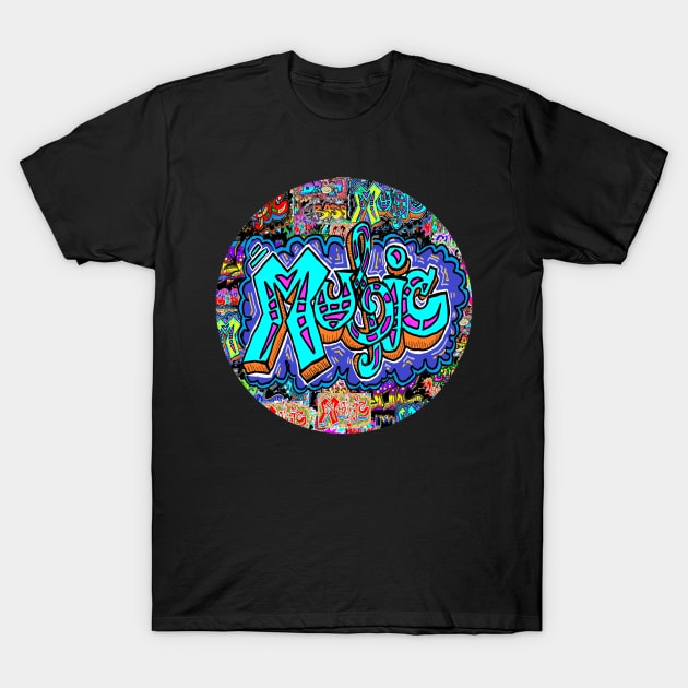 Music Spray Circle Pop art T-Shirt by LowEndGraphics